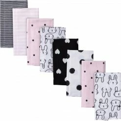 Gerber® BabyPreemie - 24M 8-Pack Baby Girls Bunny Flannel Burp Cloths