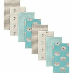 Gerber® 8-Pack Baby Boys Fox Flannel Burp Cloths BabyPreemie - 24M