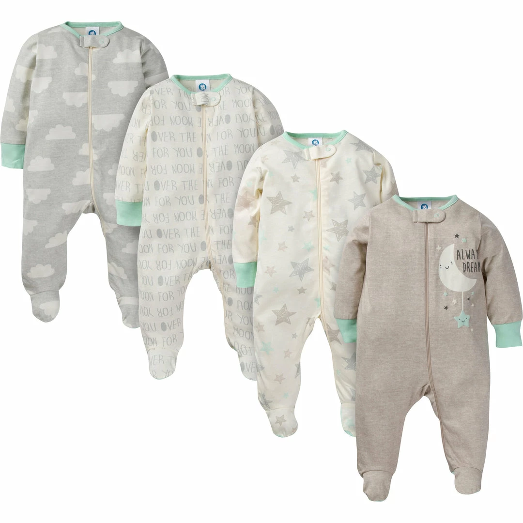 Best Pirce 💯 Gerber® 4-Pack Baby Neutral Elephants Sleep N' Play BabyPreemie - 24M 👏 1 Gerber® 4-Pack Baby Neutral Elephants Sleep N' Play BabyPreemie - 24M
