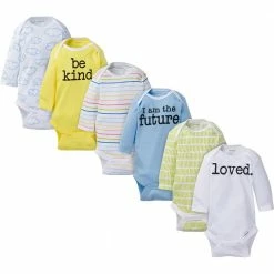 6-Pack Baby Neutral Long Sleeve Onesies® Brand Bodysuits BabyPreemie - 24M