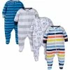 Onesies® Brand 4-Pack Baby Boy Navy Puppies Sleep N' Play BabyPreemie - 24M
