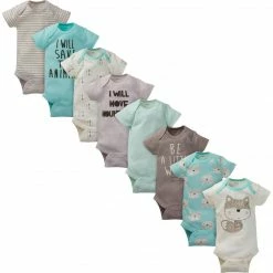 Gerber® 8-Pack Baby Boys Short-Sleeve Fox Onesies® Bodysuits BabyPreemie - 24M