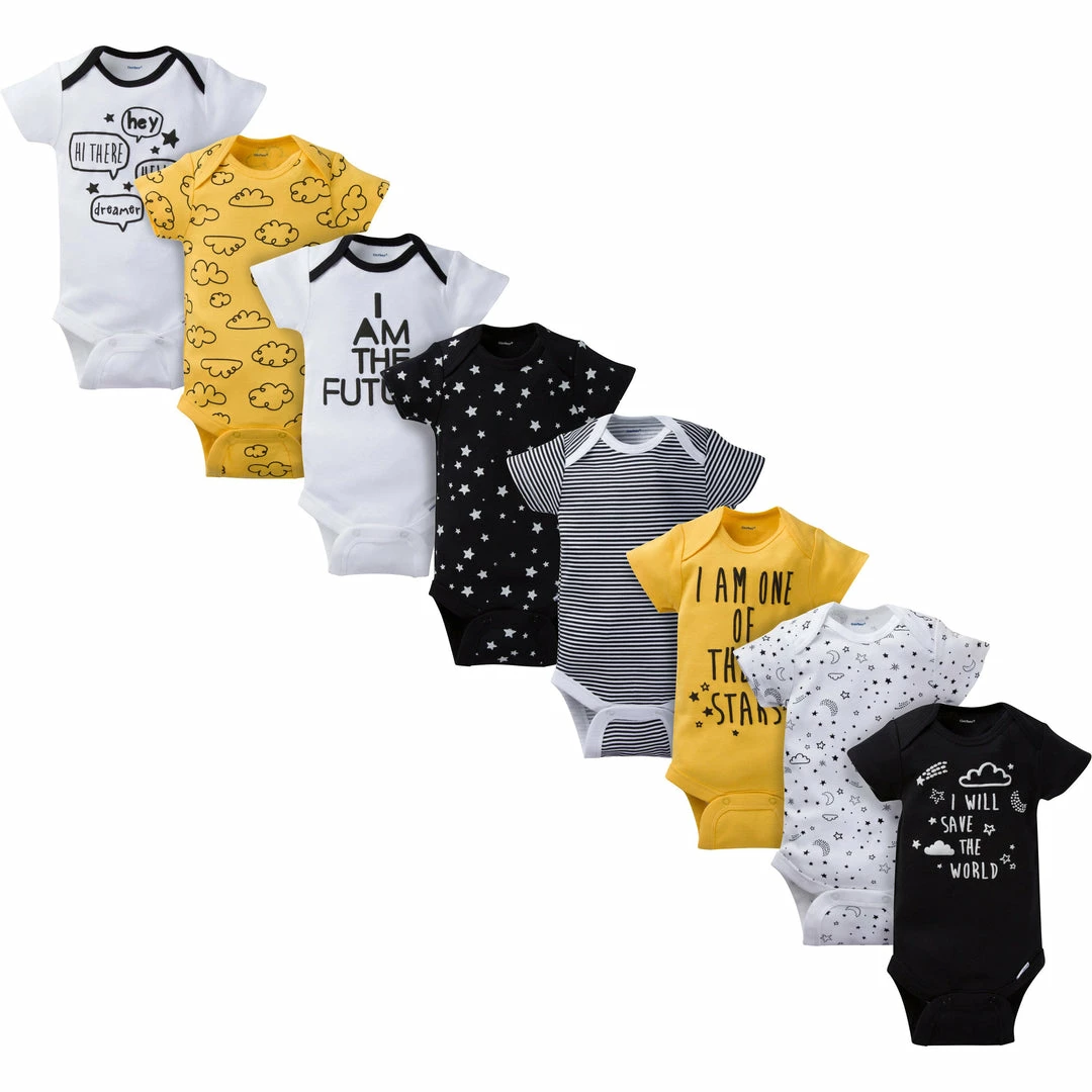 Best deal 😍 Gerber® 8-Pack Baby Neutral Short Sleeve Stars Onesies® Bodysuits BabyPreemie - 24M ✨ 1 Gerber® 8-Pack Baby Neutral Short Sleeve Stars Onesies® Bodysuits BabyPreemie - 24M