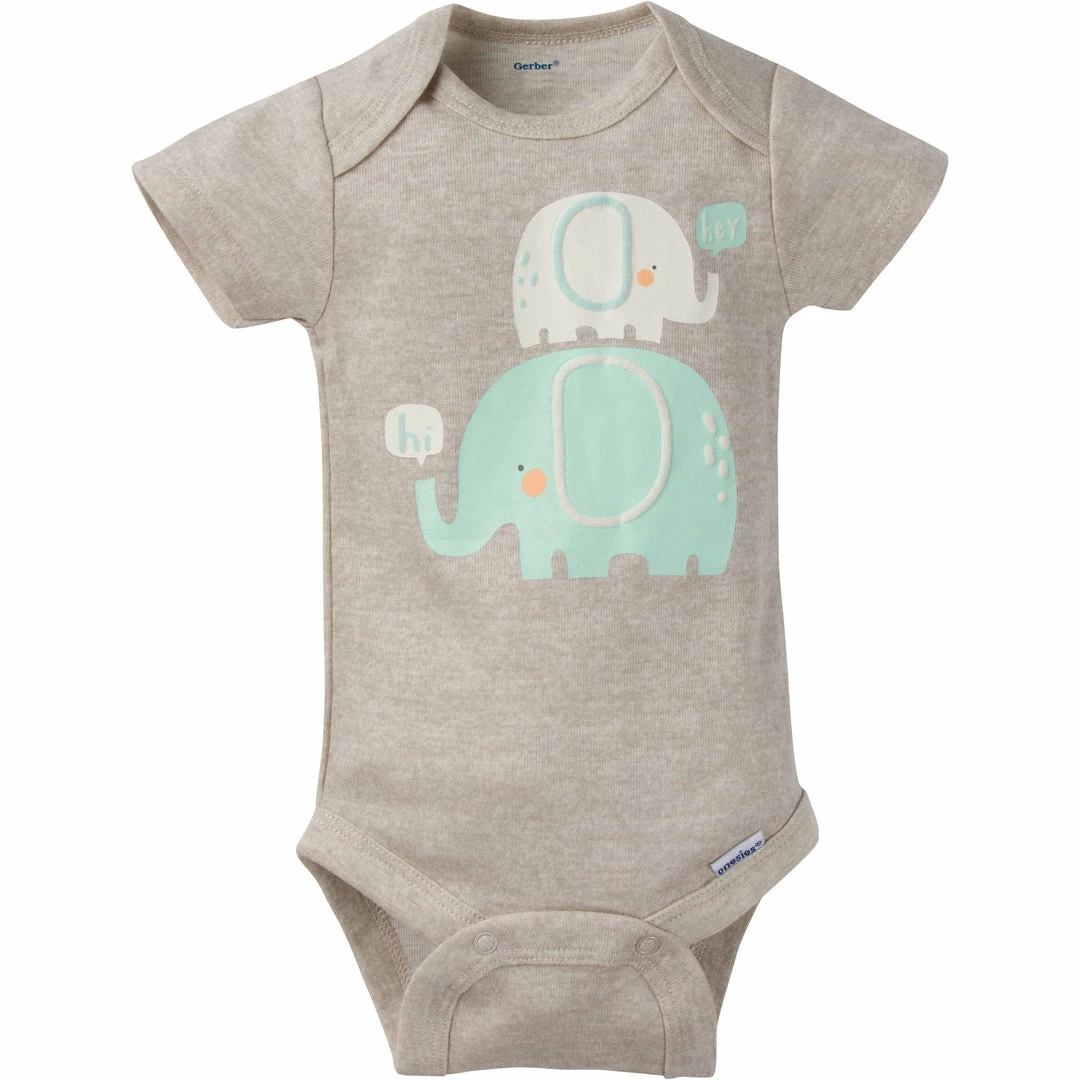 Cheapest 💯 Gerber® 8-Pack Baby Neutral Elephant Short-Sleeve Onesies® Bodysuits BabyPreemie - 24M 🎁 2 Gerber® 8-Pack Baby Neutral Elephant Short-Sleeve Onesies® Bodysuits BabyPreemie - 24M