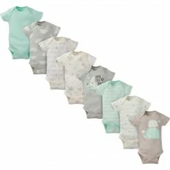 Gerber® 8-Pack Baby Neutral Elephant Short-Sleeve Onesies® Bodysuits BabyPreemie - 24M