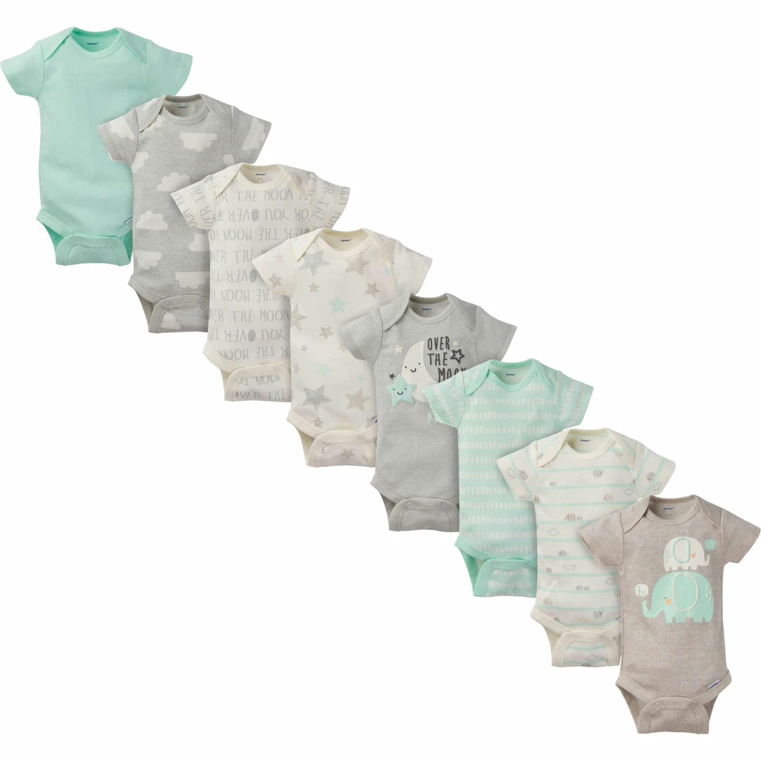 Cheapest 💯 Gerber® 8-Pack Baby Neutral Elephant Short-Sleeve Onesies® Bodysuits BabyPreemie - 24M 🎁 1 Gerber® 8-Pack Baby Neutral Elephant Short-Sleeve Onesies® Bodysuits BabyPreemie - 24M