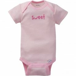 Gerber® 5-Pack Baby Girls Bunny Short Sleeve Organic Onesies® Bodysuits