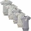 Gerber® Organic 5-Pack Baby Neutral Sheep Short-Sleeve Onesies® Bodysuits BabyPreemie - 24M