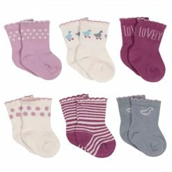 Gerber® 6-Pack Baby Girls Comfy Stretch Ducklings Wiggle Proof® Socks BabyPreemie - 24M