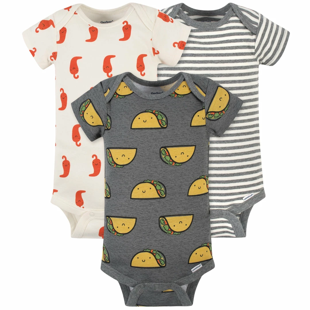 Hot Sale 🎉 Gerber® 3-Pack Baby Taco Short Sleeve Onesies® Bodysuits 🤩 1 Gerber® 3-Pack Baby Taco Short Sleeve Onesies® Bodysuits