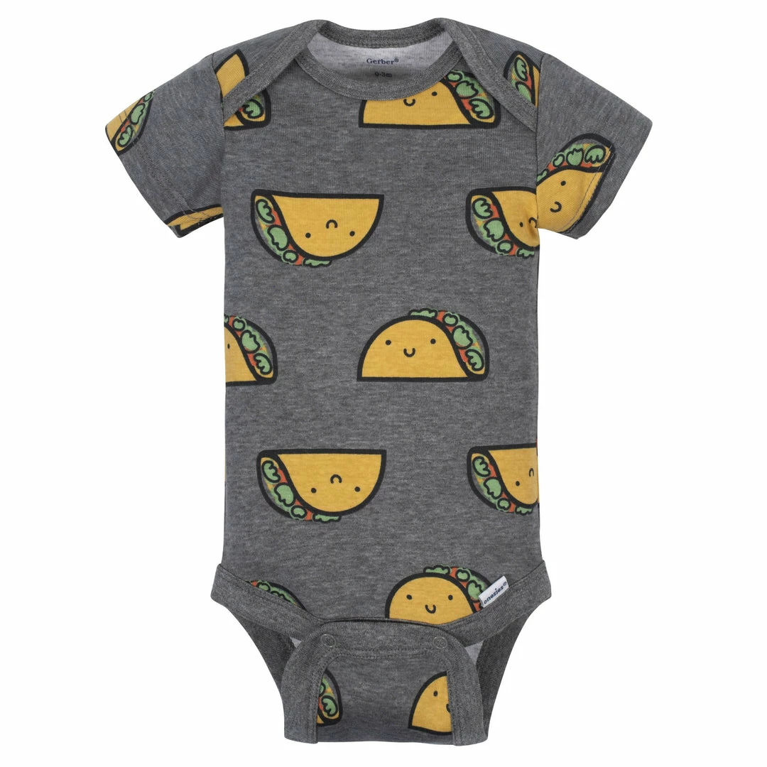 Hot Sale 🎉 Gerber® 3-Pack Baby Taco Short Sleeve Onesies® Bodysuits 🤩 2 Gerber® 3-Pack Baby Taco Short Sleeve Onesies® Bodysuits