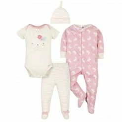 Gerber® BabyPreemie - 24M 4-Piece Organic Baby Girls Bunny Gift Set