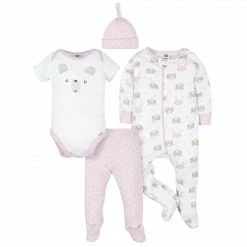 Gerber® 4-Piece Organic Baby Girls Bear Gift Set
