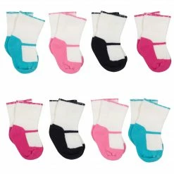 Gerber® 8-Pack Baby Girls Mary Janes Wiggle Proof® Socks