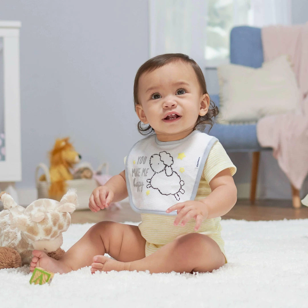 New 🔔 Gerber® 5-Pack Baby Neutral Lamb Short Sleeve Onesies® Bodysuits 🧨 2 Gerber® 5-Pack Baby Neutral Lamb Short Sleeve Onesies® Bodysuits