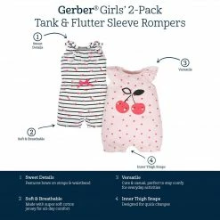 Best reviews of 🌟 Gerber® See What's New 2-Pack Baby & Toddler 👧 Girls Cherry Kisses Rompers 🌟 13 Gerber® See What's New 2-Pack Baby & Toddler Girls Cherry Kisses Rompers