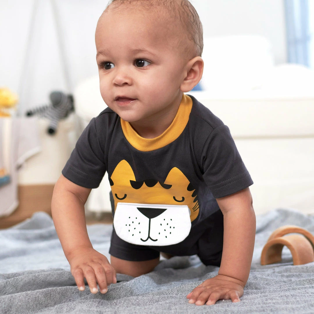 Buy 😉 Gerber® See What's New 2-Pack Baby Boys Wild At Heart Tiger Rompers ✔️ 2 Gerber® See What's New 2-Pack Baby Boys Wild At Heart Tiger Rompers