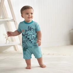 Gerber® 2-Pack Baby Boys Dino Blues Rompers See What's New