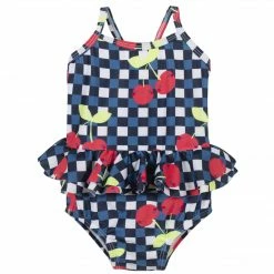 Gerber® 2-Piece Girls Cherry Kisses Swimsuit & Hat Bundle