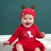 Gerber® 2-Piece Baby Girls Reindeer Skirted Onesies® Bodysuit & Cap BabyPreemie - 24M