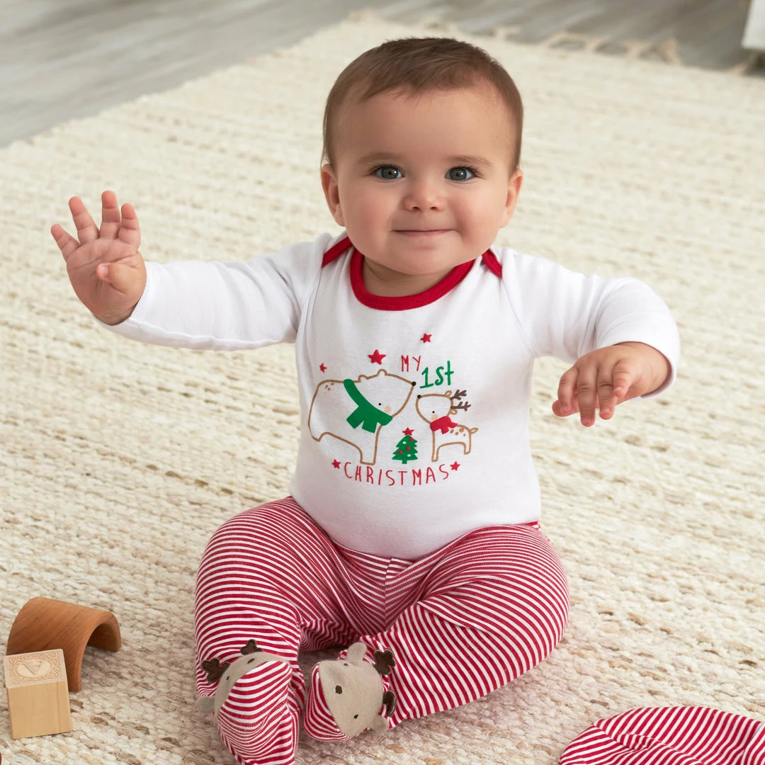 Best Pirce 🤩 Gerber® BabyPreemie - 24M 3-Piece Baby Neutral Polar Bear & Reindeer Onesies® Bodysuit, Pants, & Cap Set ✨ 2 Gerber® BabyPreemie - 24M 3-Piece Baby Neutral Polar Bear & Reindeer Onesies® Bodysuit, Pants, & Cap Set