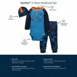 Cheapest 🔔 Gerber® 3-Piece Baby Boys Dino-Mite Onesies® Bodysuit, Pant, & Cap Set ✨ 11 Gerber® 3-Piece Baby Boys Dino-Mite Onesies® Bodysuit, Pant, & Cap Set