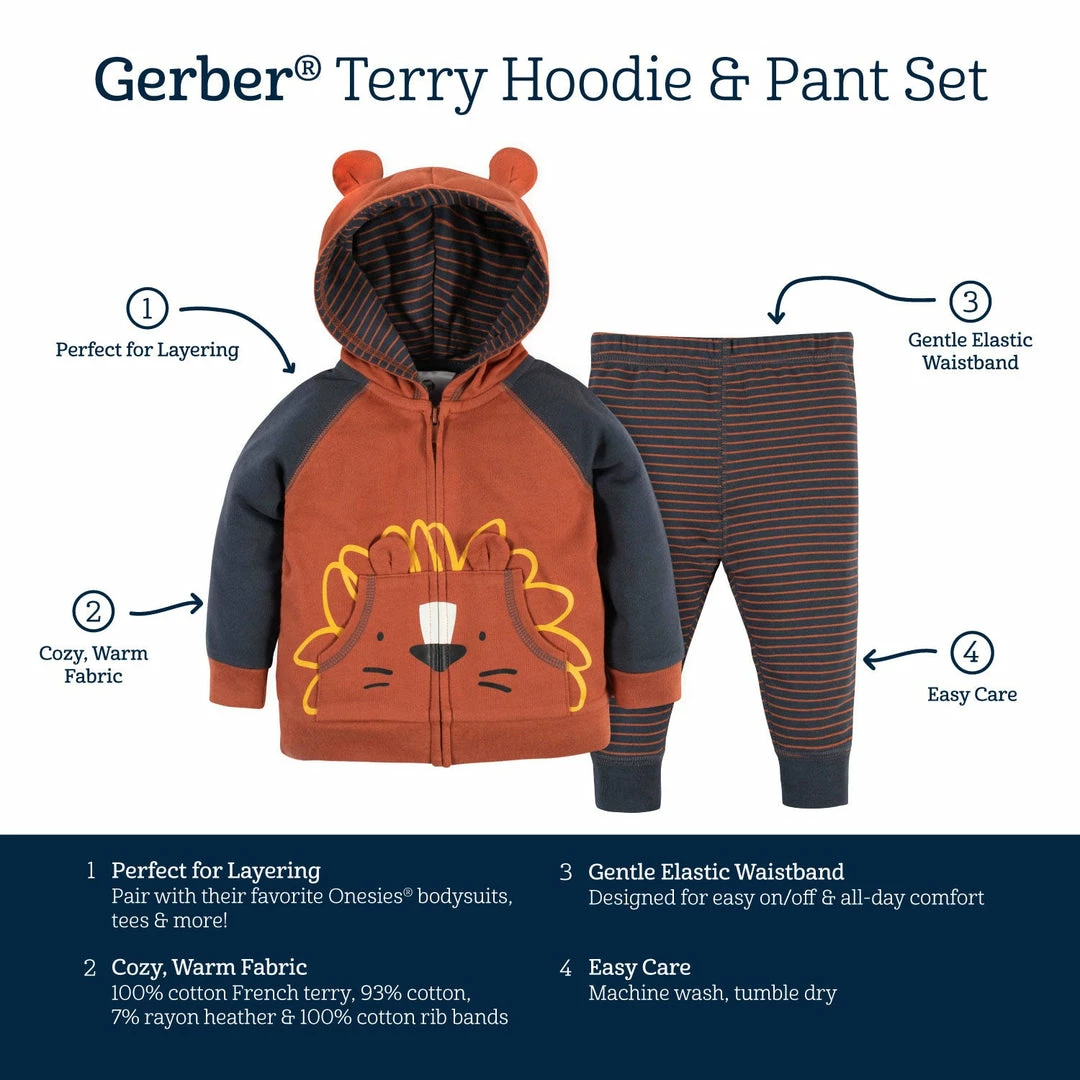 Flash Sale 🎁 Gerber® BabyPreemie - 24M 2-Piece Baby & Toddler Boys Roaring Adventure Hoodie & Active Pant Set 🎉 7 Gerber® BabyPreemie - 24M 2-Piece Baby & Toddler Boys Roaring Adventure Hoodie & Active Pant Set