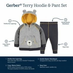 Gerber® 2-Piece Baby & Toddler Boys Beary Cute Hoodie & Active Pant Set