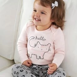 Gerber® BabyPreemie - 24M 3-Piece Baby Girls Purrfectly Cute Onesies® Bodysuit, Pant, & Cap Set