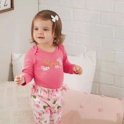 Gerber® 3-Piece Baby Girls Feelin' Floral Onesies® Bodysuit, Pant, & Cap Set BabyPreemie - 24M