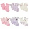 Gerber® 6-Pack Baby Girls Bunny Ballerina Wiggle Proof® Jersey Crew Socks BabyPreemie - 24M