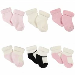 Gerber® 6-Pack Baby Girls Leopard Wiggle Proof® Terry Bootie Socks BabyPreemie - 24M