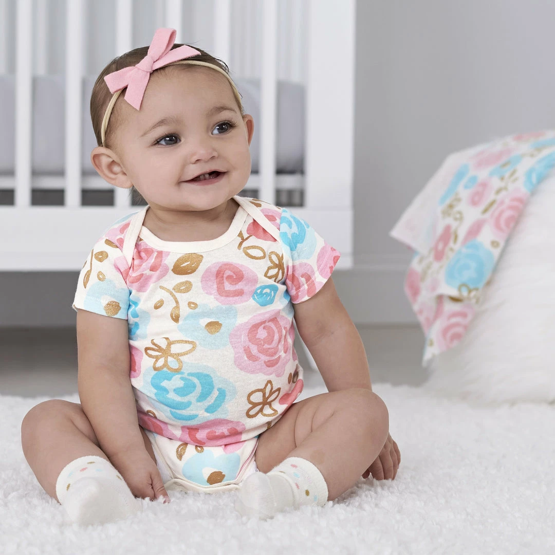 Cheapest ⌛ Gerber® 4-Pack Baby 👧 Girls Princess Short Sleeve Onesies® Bodysuits 🎁 2 Gerber® 4-Pack Baby Girls Princess Short Sleeve Onesies® Bodysuits