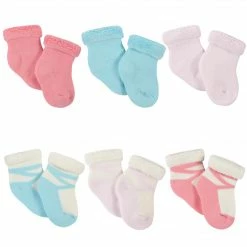 Gerber® 6-Pack Baby Girls Princess Wiggle Proof® Terry Bootie Socks