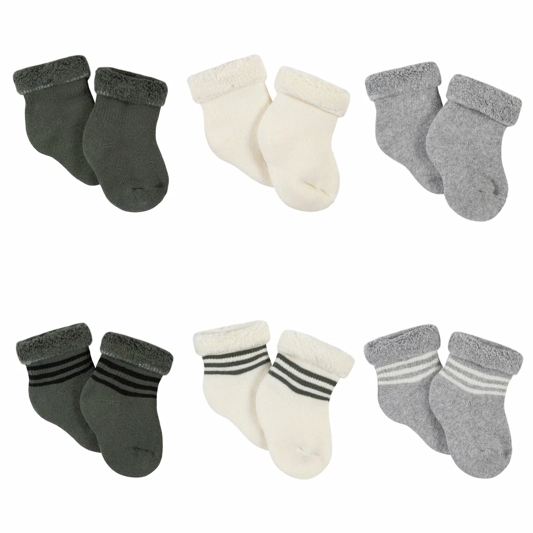 Best Sale ❤️ Gerber® 6-Pack Baby Boys Bear Wiggle Proof® Terry Bootie 🧦 Socks 🔥 1 Gerber® 6-Pack Baby Boys Bear Wiggle Proof® Terry Bootie Socks