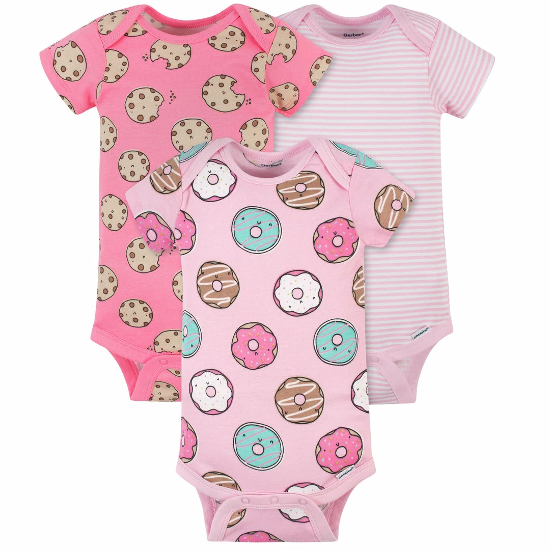 Deals 🔔 Gerber® 3-Pack Baby Cookies & Donuts Onesies® Bodysuits BabyPreemie - 24M 🛒 1 Gerber® 3-Pack Baby Cookies & Donuts Onesies® Bodysuits BabyPreemie - 24M