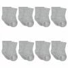 Gerber® 8-Pack Baby & Toddler Gray Heather Wiggle Proof® Jersey Crew Socks