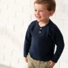 Gerber® Kids Infant & Toddler Boys Blue Henley Sweater