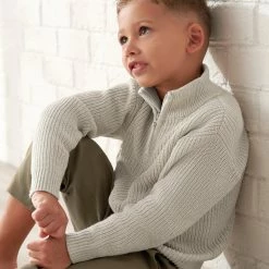 Outlet ✨ Gerber® Kids Infant & Toddler Boys Oatmeal Heather Zip Front Sweater 👏 9 Gerber® Kids Infant & Toddler Boys Oatmeal Heather Zip Front Sweater