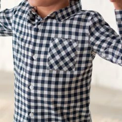 Gerber® Kids Infant & Toddler Boys Blue Plaid Woven Plaid Shirt BabyPreemie - 24M