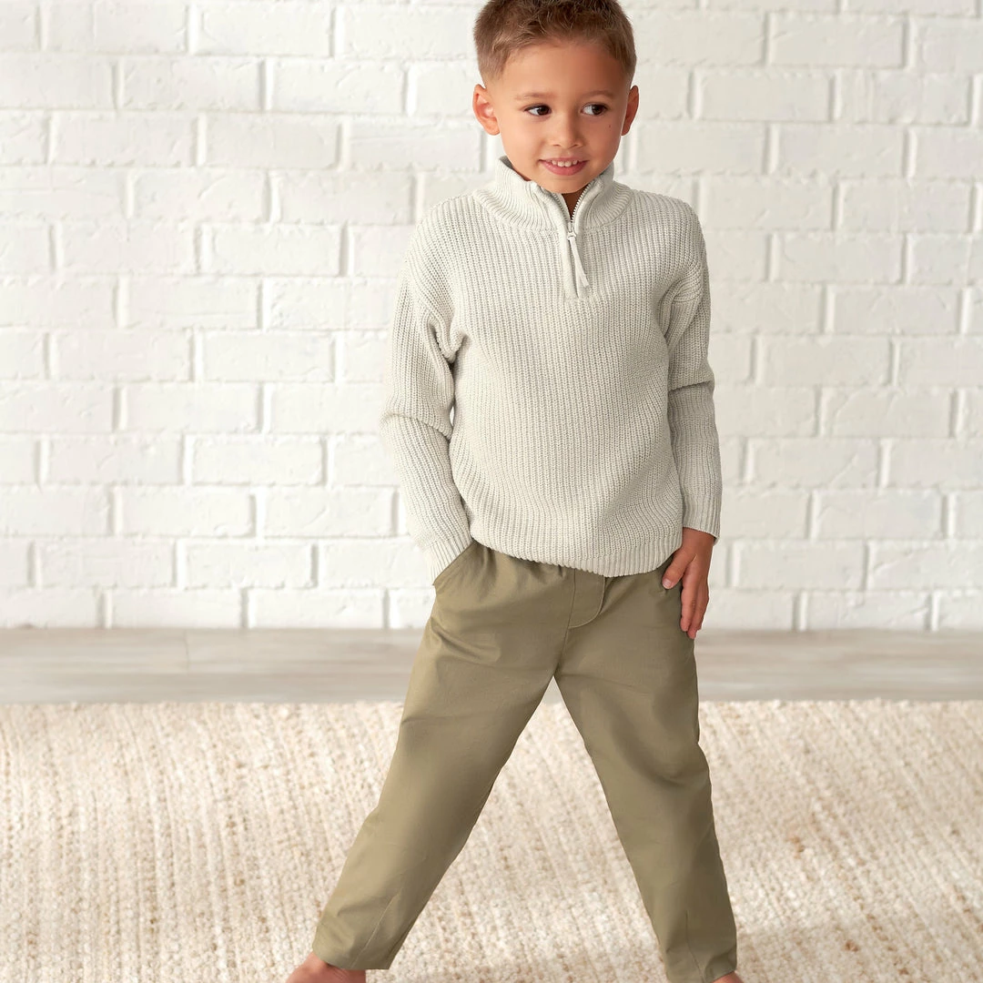 Outlet ✨ Gerber® Kids Infant & Toddler Boys Oatmeal Heather Zip Front Sweater 👏 4 Gerber® Kids Infant & Toddler Boys Oatmeal Heather Zip Front Sweater