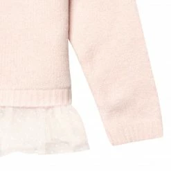 Gerber® Kids Infant & Toddler Girls Light Pink Sweater With Tulle Trim