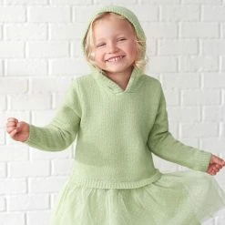 Gerber® Kids BabyPreemie - 24M Infant & Toddler Girls Green Sweater Dress With Tulle Skirt