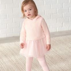Gerber® Kids BabyPreemie - 24M Infant & Toddler Girls Light Pink Sweater Dress With Tulle Skirt