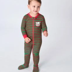 Gerber® BabyPreemie - 24M Baby Neutral Reindeer Snug Fit Footed Cotton Pajamas