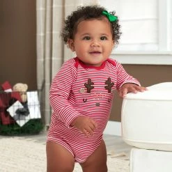 Gerber® Baby Neutral Reindeer Long Sleeve Onesies® Bodysuit BabyPreemie - 24M