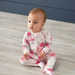 Gerber® 2-Pack Baby Girls Comfy Stretch Roses & Bunnies Sleep 'n Plays