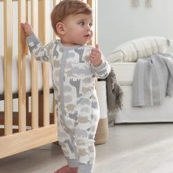 Gerber® 3-Pack Organic Baby Boys Jungle Coveralls