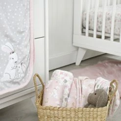 Gerber® 5-Pack Baby Girls Mommy & Me Bunny Flannel Receiving Blankets BabyPreemie - 24M