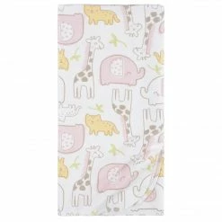 Gerber® 5-Pack Baby Girls Pink Safari Flannel Receiving Blankets